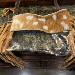Crossbody western fringe clear bag